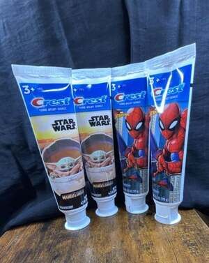 Crest Kids Fluoride Anticavity Toothpaste Star Wars Mandalorian & Spider-Man 4-P